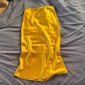 Stunning Gold Satin Midi Slip Skirt - Topshop